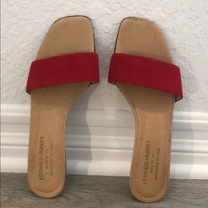 Donald J Pliner Red Strap Kitten Heels